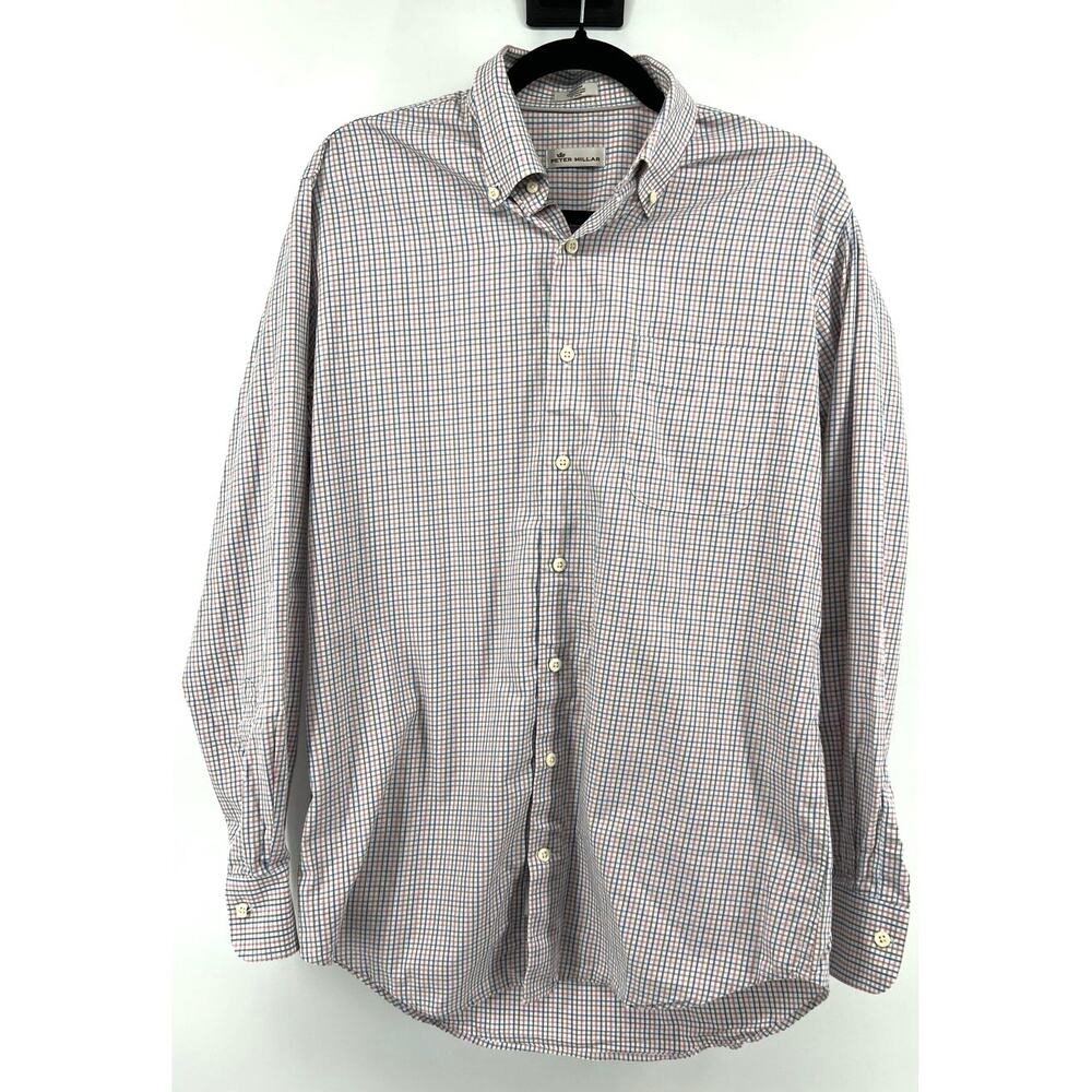 Peter Millar Button Down Collard Shirt Plaid Men'… - image 1